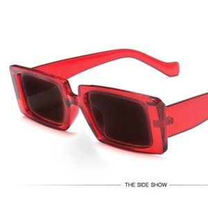 Red Rectangle Retro Sunglasses